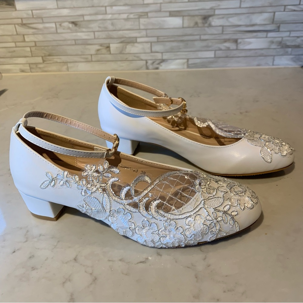 Crystal Queen Women Lace Wedding Shoes size 39 - Picture 6 of 11